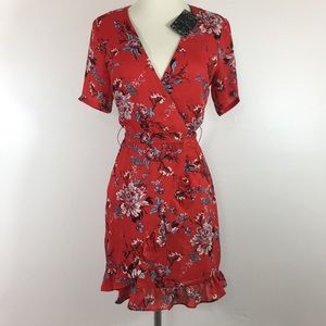 ASOS NwT Red Mini Wrap-Style Dress - Size Small